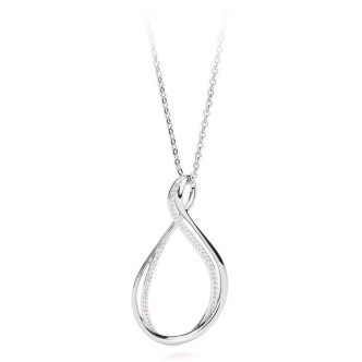 1 - Brass Brosway BBN01 necklace with white zircons pavé Ribbion collection