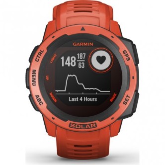 1 - Garmin Solar Men's Watch 010-02293-20 Instinct Solar Flame Red