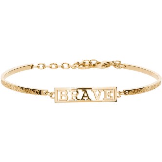 1 - Bracciale Brosway BHK239 in acciaio PVD Oro con scritta Brave collezione Chakra