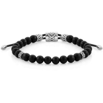 1 - Nomination men's onyx bracelet 027916/044 316L steel Instinct collection Marina edition