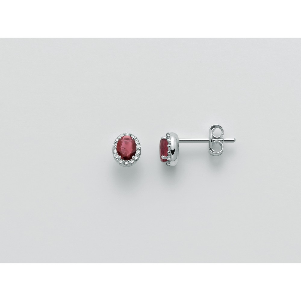 1 - Miluna ERD2395 woman earrings Gold 750/1000 with rubies Gems Precious collection