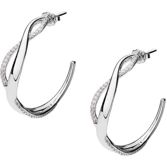 1 - BBN21 Brosway earrings in rhodium-plated brass with white zircons pavé Ribbion collection