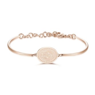 1 - Bracciale Brosway BHK227 in acciaio PVD Oro rosa ciondolo con Maria Vergine collezione Chakra