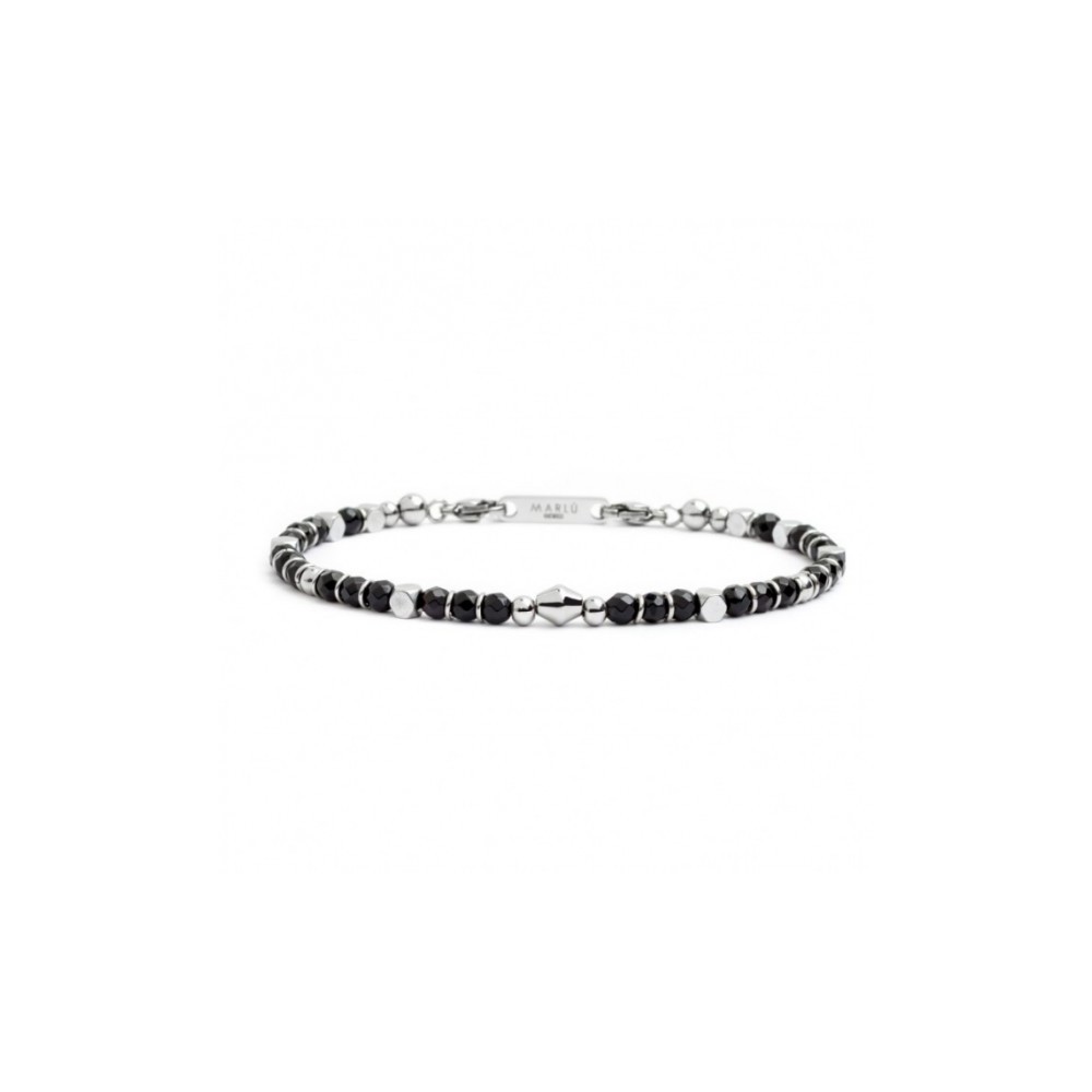 1 - Marlù black agate man bracelet 4BR1822N Man Class collection