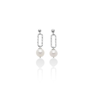 1 - Miluna women's earrings 925 silver and pearls PER2513B Miss Italia collection