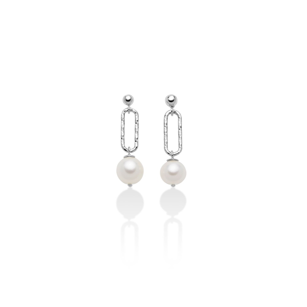 1 - Miluna women's earrings 925 silver and pearls PER2513B Miss Italia collection