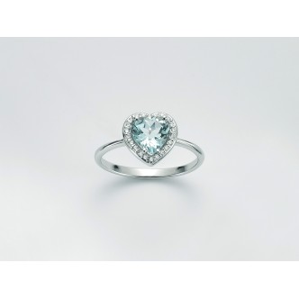 1 - Miluna gold 750/1000 woman ring with aquamarine LID3373 Acquamarina collection