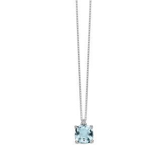 1 - DonnaOro aquamarine necklace DHPA7184.002 White Gold with diamonds Celeste collection