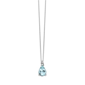 1 - DonnaOro aquamarine necklace DHPA7182.002 White Gold with diamonds Celeste collection