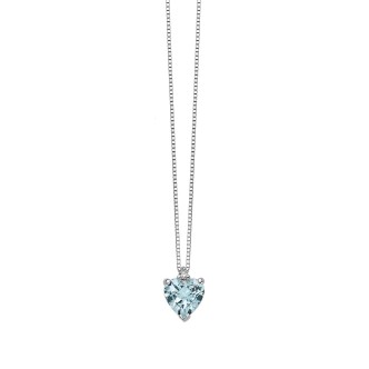 1 - DonnaOro aquamarine necklace DHPA7183.002 White Gold with diamonds Celeste collection