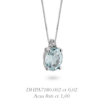 1 - DonnaOro aquamarine necklace DHPA7180.002 White Gold with diamonds Celeste collection