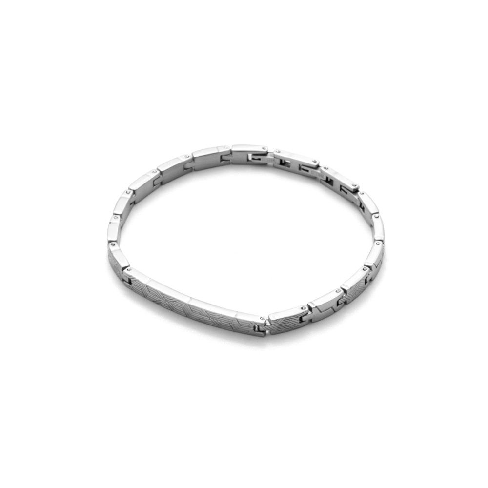 1 - Men's 4US Cesare Paciotti 4UBR3513 steel bracelet Steel Texture collection