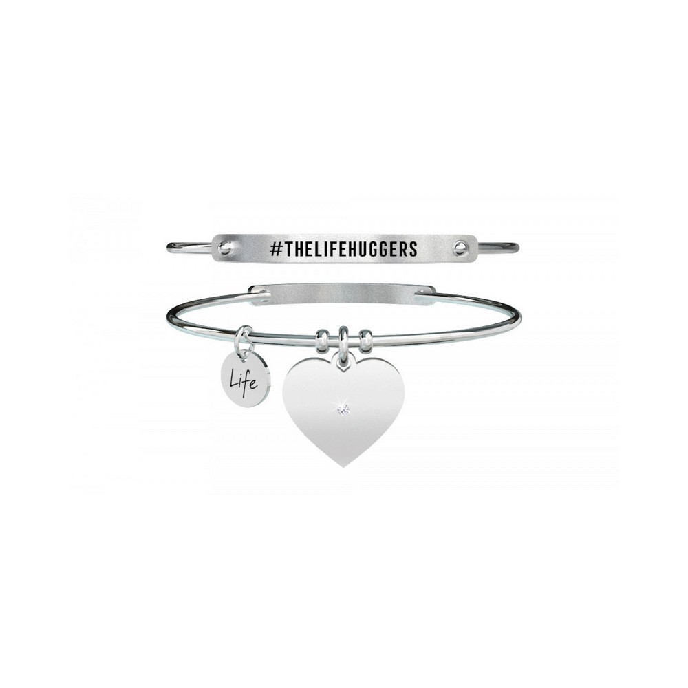 1 - Bracciale Kidult 731453 acciaio 316L cuore con cristalli collezione Love