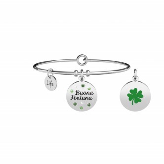 1 - Four-leaf clover bracelet Kidult woman 731875 316L steel Nature collection