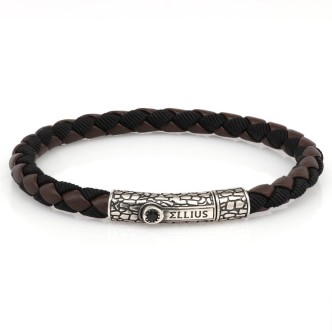 1 - Opus Ellius Gioielli bracelet R145 / L man 925 silver and leather