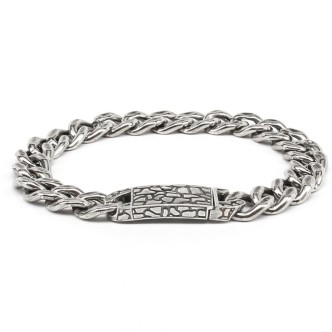 1 - Bracciale Opus Martellato Ellius Gioielli R128/L uomo Argento 925