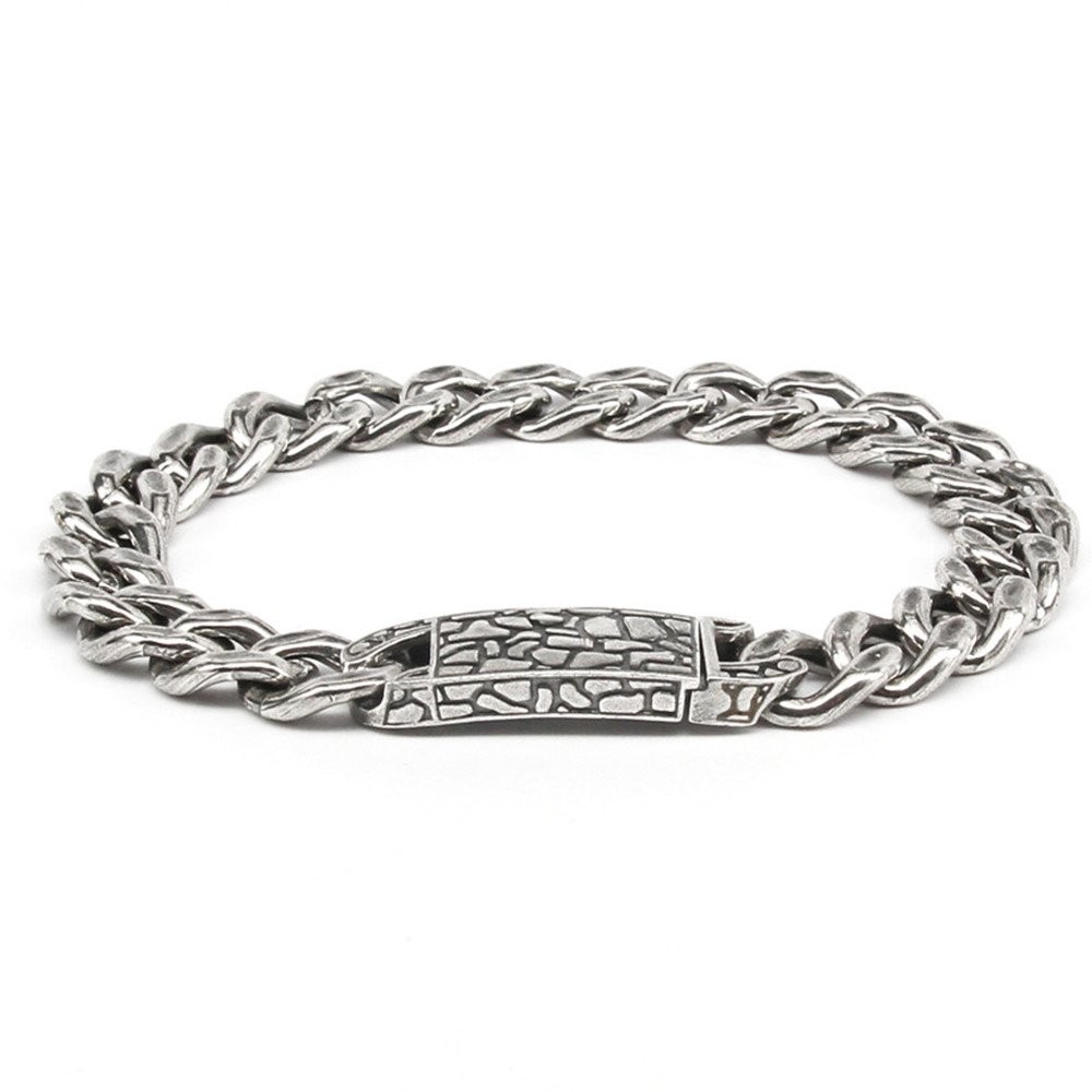 1 - Opus Hammered Bracelet Ellius Gioielli R128 / L man 925 Silver