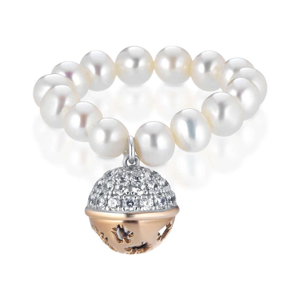 1 - Roberto Giannotti SFA126-9-11 ring with pearls and Chiama Angeli in silver