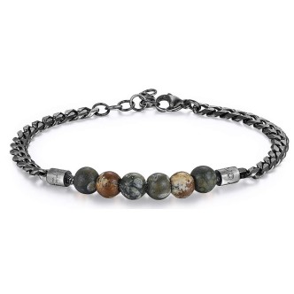 1 - Brosway jade and nephrite man bracelet BTJNS112 316L steel TJMAN collection