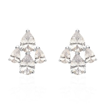 1 - Stroili woman earrings 1669079 brass and zircons Waterfall collection