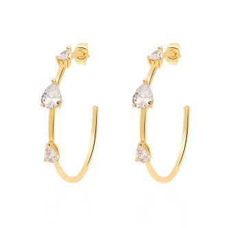 1 - Stroili woman earrings 1669081 brass and zircons Waterfall collection