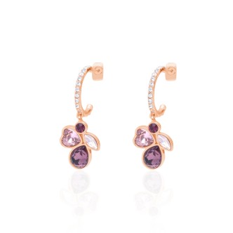 1 - Stroili women's earrings 1668622 brass with stones Violet collection