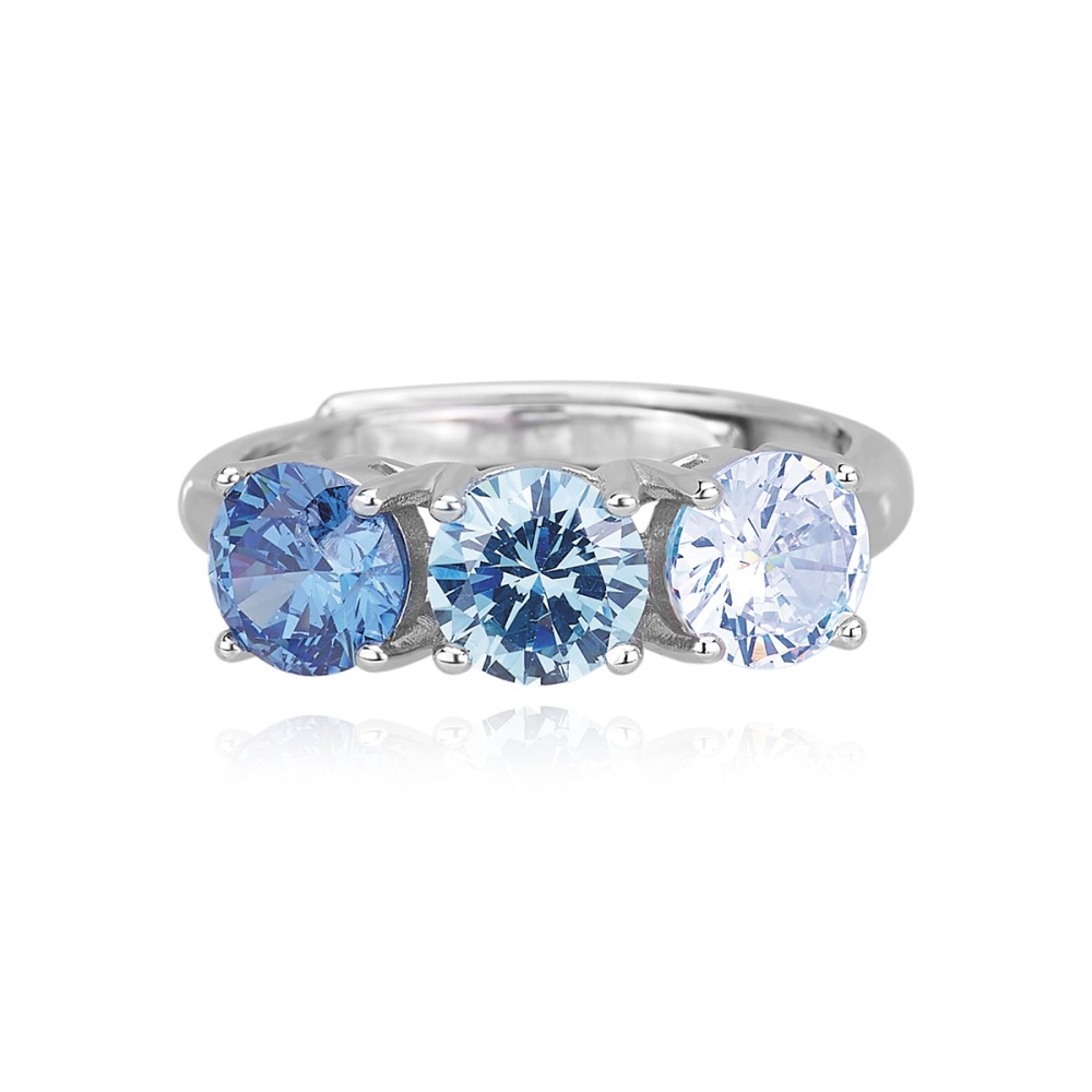 1 - Mabina woman trilogy ring with zircons 523147 925 silver