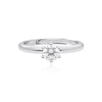 1 - Mabina woman solitaire ring with zircons 523177 Silver 925