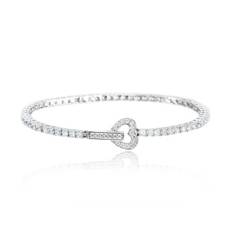 1 - Mabina women's heart tennis bracelet 533018-S 925 silver