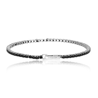 1 - Bracciale Tennis nero Mabina uomo 533023-S Argento 925