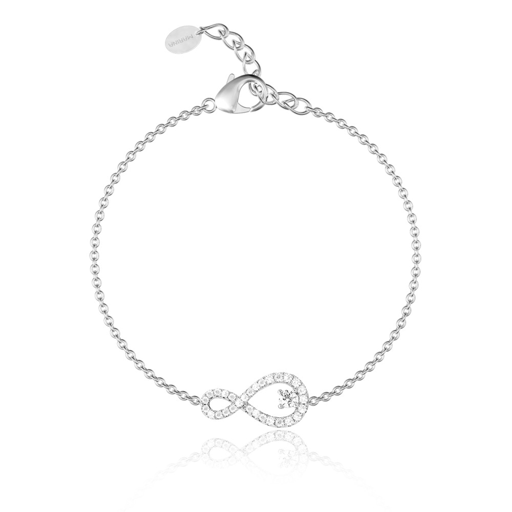 1 - Bracciale infinito con punto luce Mabina donna 533235 Argento 925