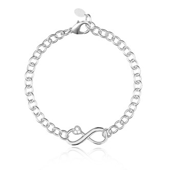 1 - Bracciale infinito e cuore Mabina donna 533238 Argento 925