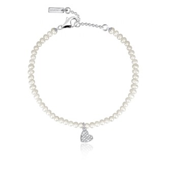 1 - Bracelet with pearls and heart Mabina woman 533254 Silver 925