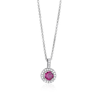 1 - Collana con rubino Mabina donna 553034 Argento 925