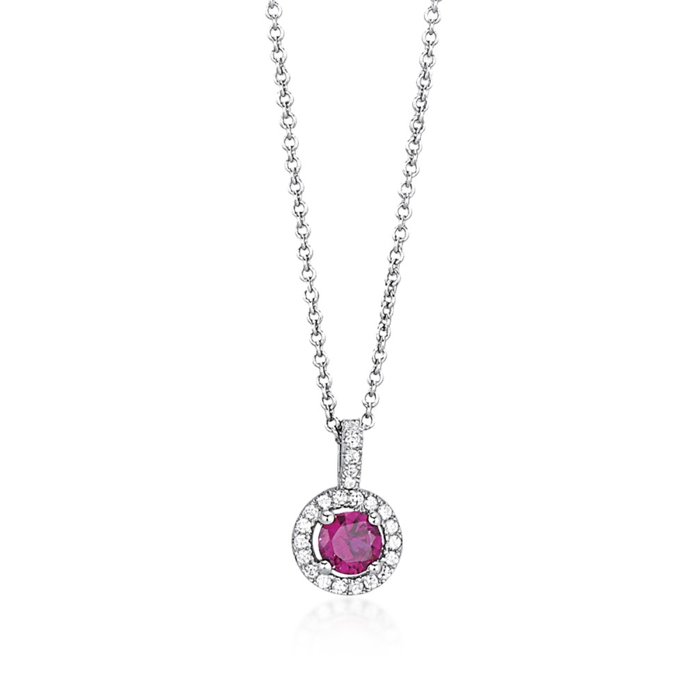 1 - Necklace with ruby Mabina woman 553034 925 silver