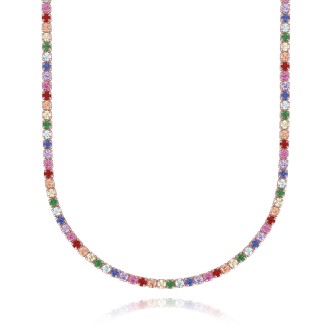 1 - Collana Tennis multicolor Mabina donna 553326 Argento 925