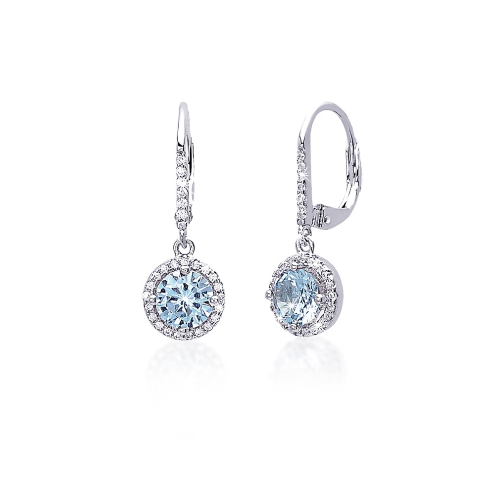 1 - Mabina women's aquamarine earrings 563190 925 silver