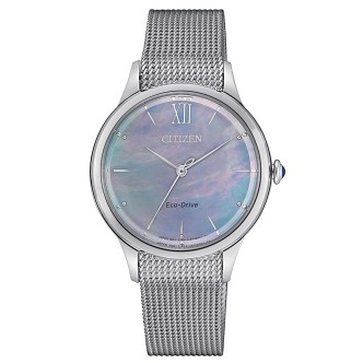 1 - Citizen mother of pearl EM0810-84N steel woman watch Citizen Lady collection