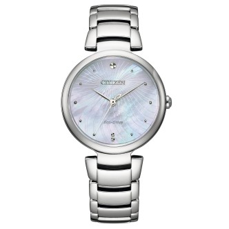 1 - Citizen mother of pearl EM0850-80D steel woman watch Citizen Lady collection