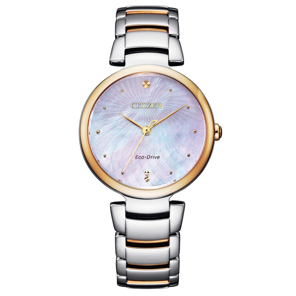 1 - Citizen mother of pearl EM0854-89Y steel woman watch Citizen Lady collection