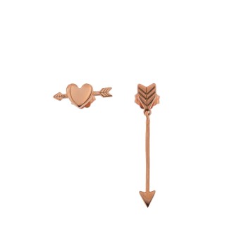 1 - Lobe heart and arrow pendant earrings Rue Des Mille OR-CF RH Silver 925 "Dreams are desires" collection