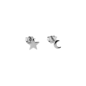 1 - Heart and star lobe earrings Rue Des Mille OR-LOB C5 RH 925 silver "Dreams are desires" collection