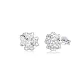 1 - Mabina four-leaf clover woman earrings 563029 925 silver with zircons