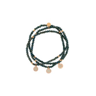 1 - Bracciale 3 Fili elastico pietre blu donna Rue des Mille BR-GIP PCOL BLU Agento 925 Gipsy Chic