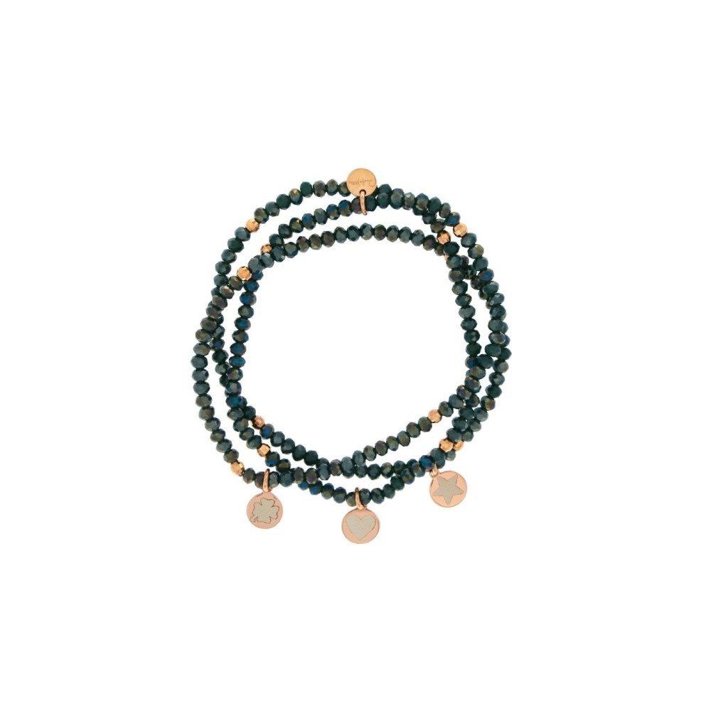 1 - 3 Wires bracelet elastic blue stones woman Rue des Mille BR-GIP PCOL BLU Agento 925 Gipsy Chic