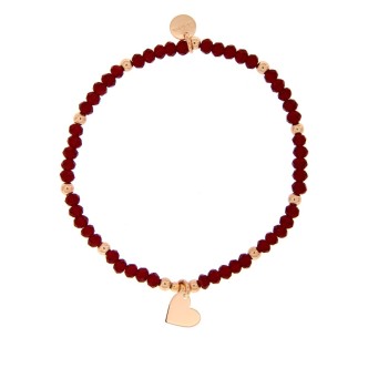 1 - Bracciale cuore pietre rosse Rue des Mille BR-PCOL INS ROSSO CUO Argento 925 i sogni son desideri