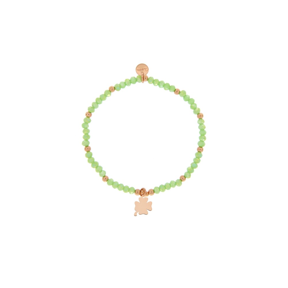 1 - Four-leaf clover bracelet with stones Rue des Mille BR-PCOL INS VER QUAD 925 silver dreams are desires