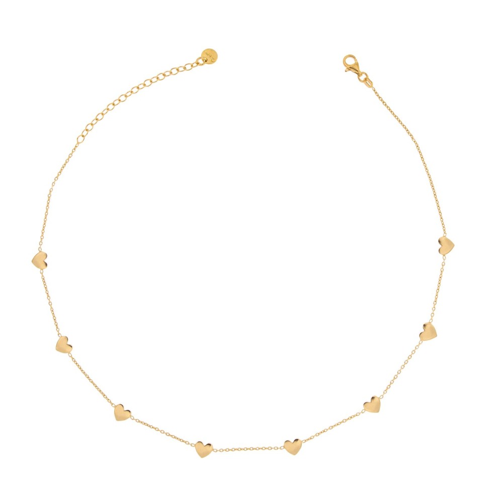 1 - Collana cuori Rues des Mille donna GR-CAT 8CUO AU Argento 925 collezione Golden Fall