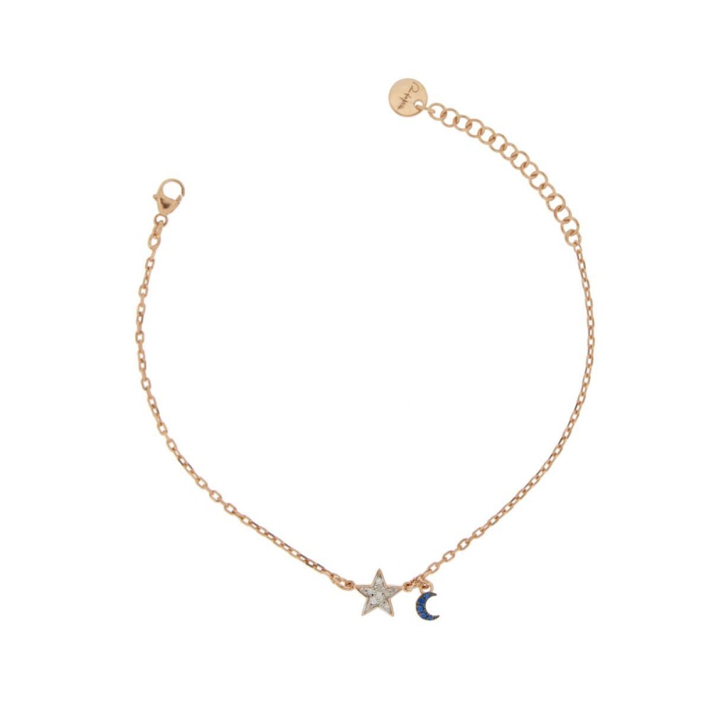 1 - Star and moon bracelet Rue des Mille BRZ-201 C5 925 silver Stardust collection