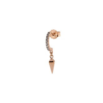 1 - Single earring spear with zircons Rue des Mille ORZ-FA LAN 925 silver Stardust collection